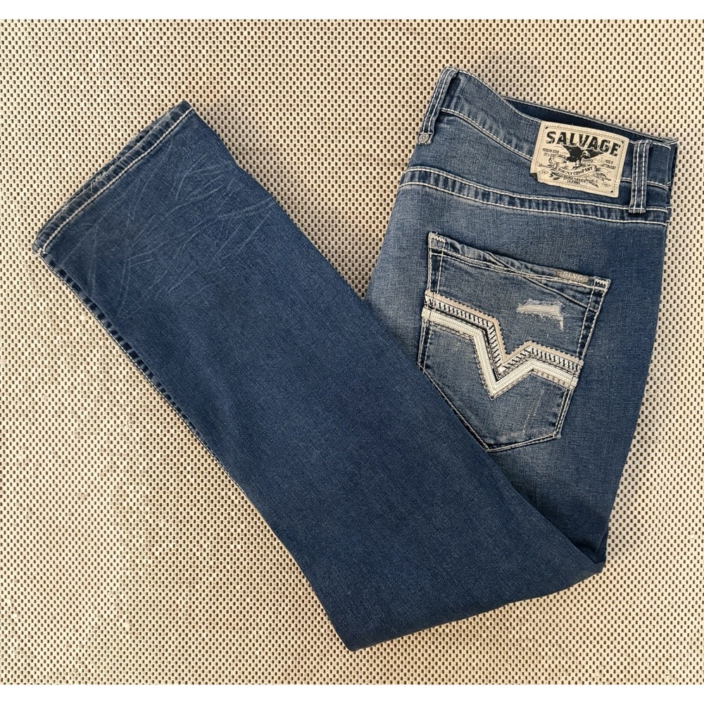 Mens Salvage Supply Co Mayhem Straight Regular Fit Jeans Size 40 R Distressed